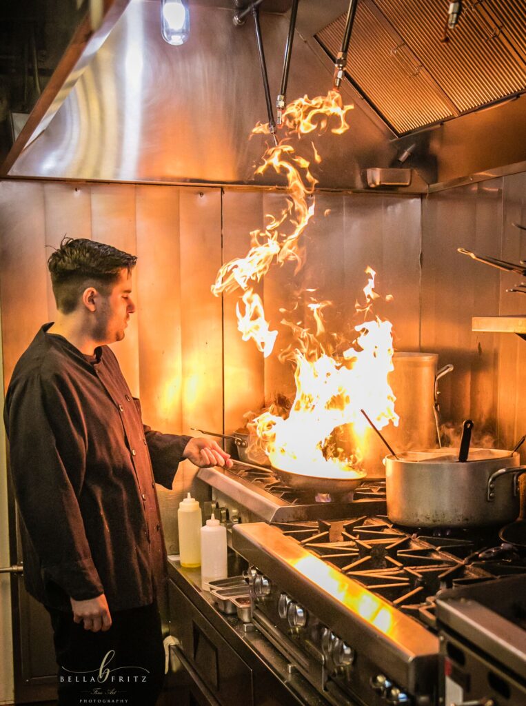 The chef at work in Sorrento's kitchen
